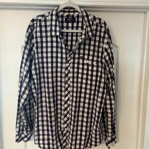 Lrg Button Down - Purple/White Checkered - XL